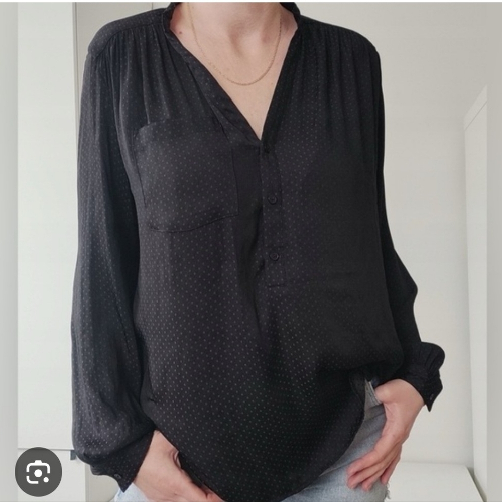 H&M Swiss Dot Button Front Blouse